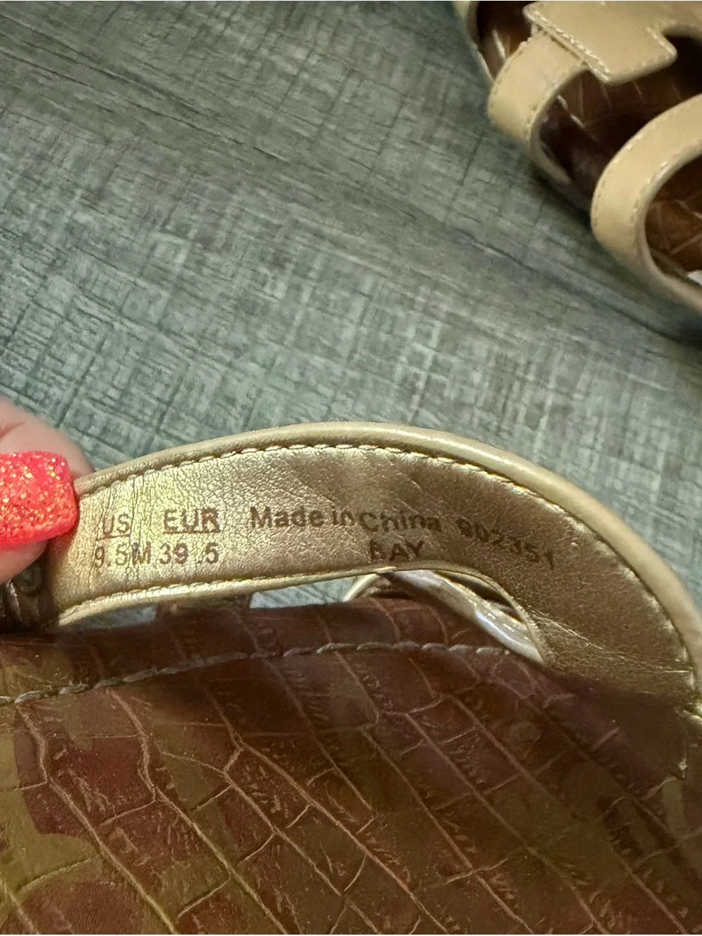 Sam Edelman Bay Slide Sandal 9.5 Almond Tan Brown Taupe Leather